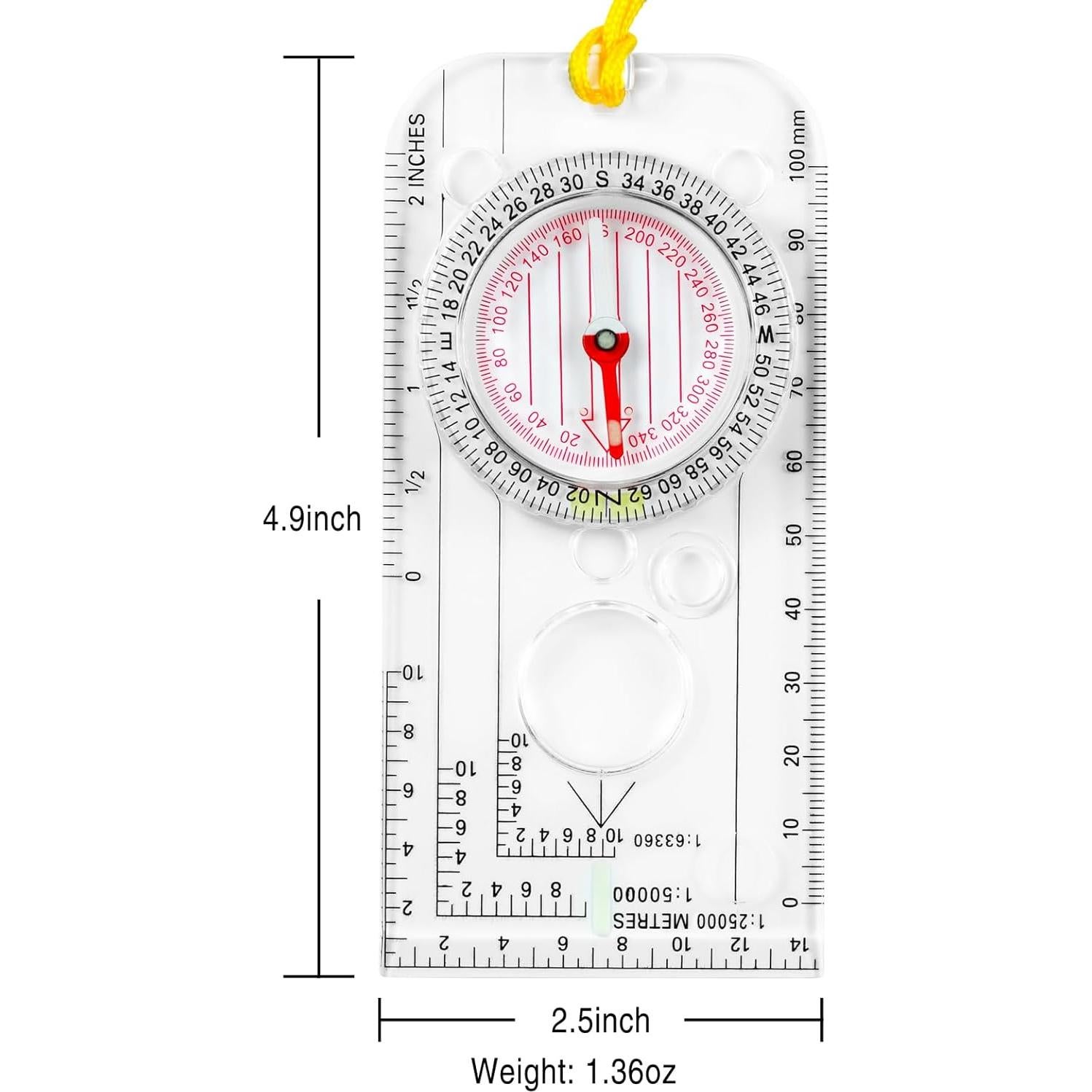 Brújula de Navegación Militar Eyeskey con Inclinómetro 15.5x9.5cm