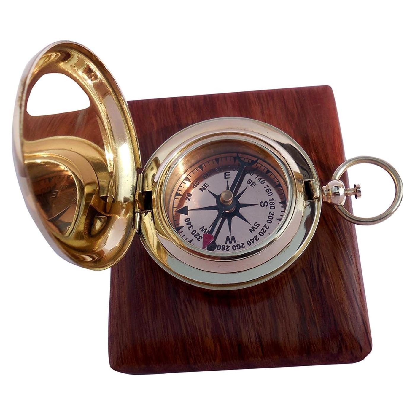 Brújula de Bronce Thor Instruments con Caja de Madera