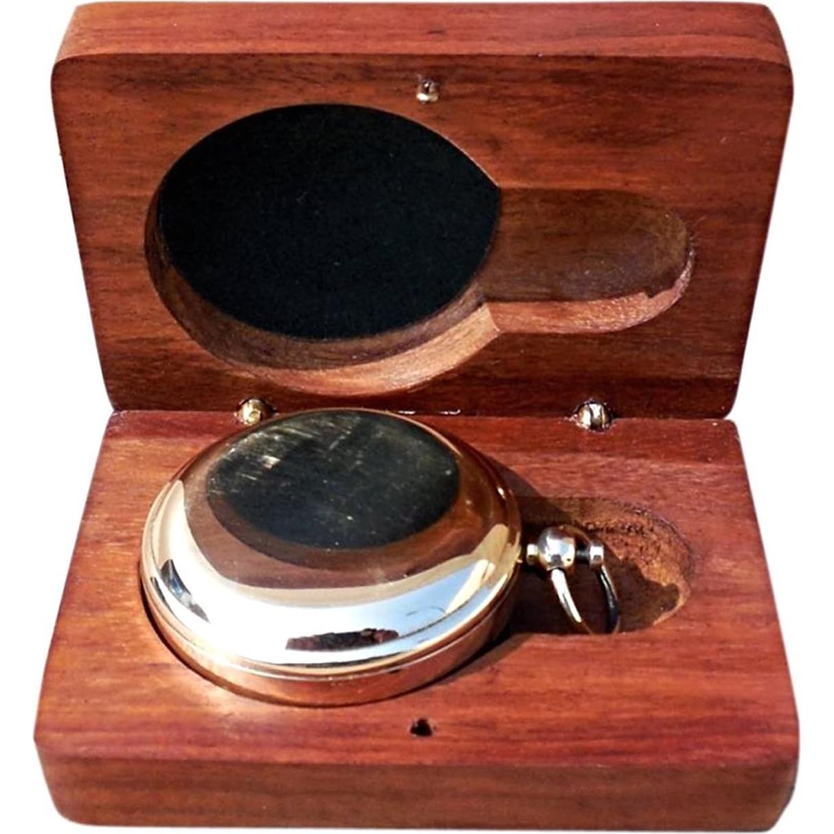 Brújula de Bronce Thor Instruments con Caja de Madera