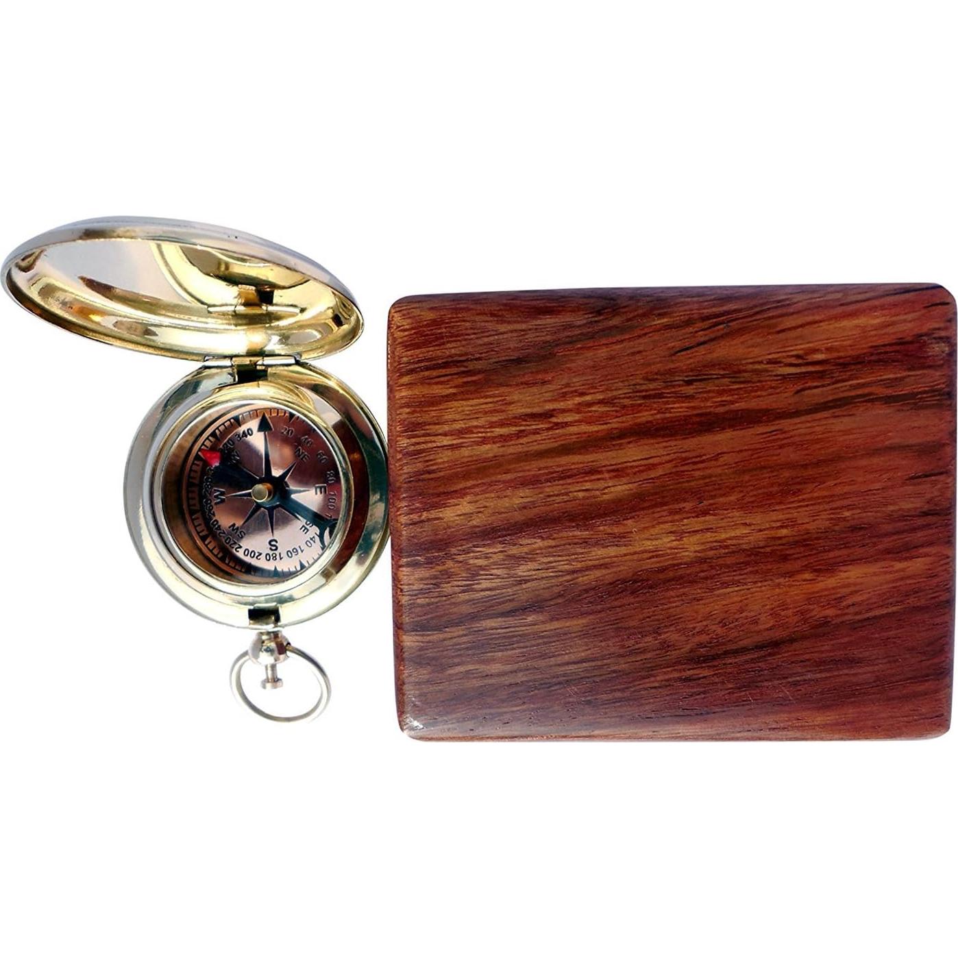 Brújula de Bronce Thor Instruments con Caja de Madera