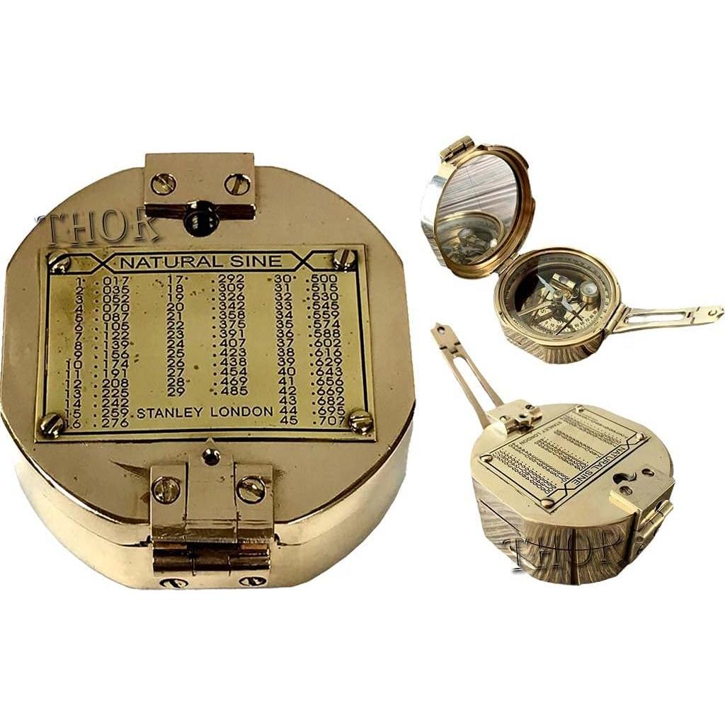 Brújula Náutica de Latón THOR INSTRUMENTS con Caja de Madera