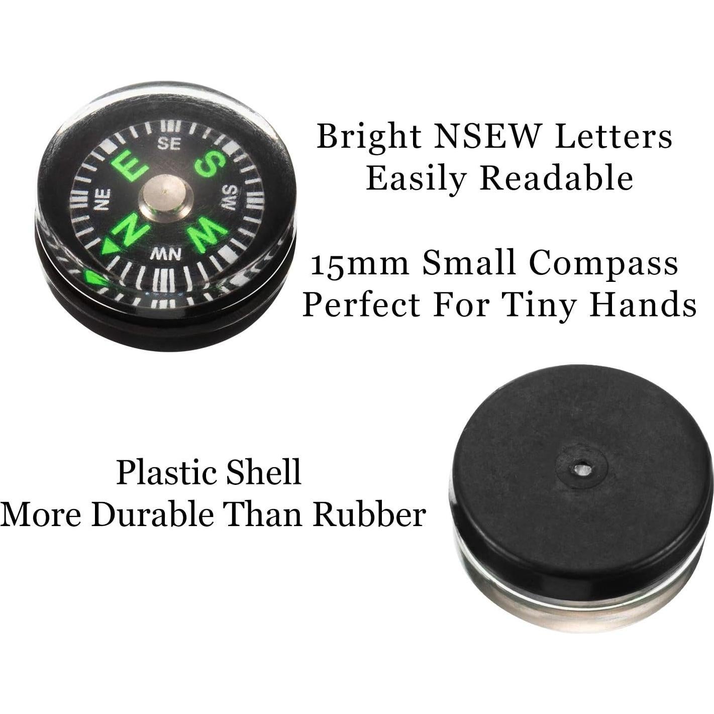 200 Piezas Brújula de Botón BBTO para Camping y Senderismo