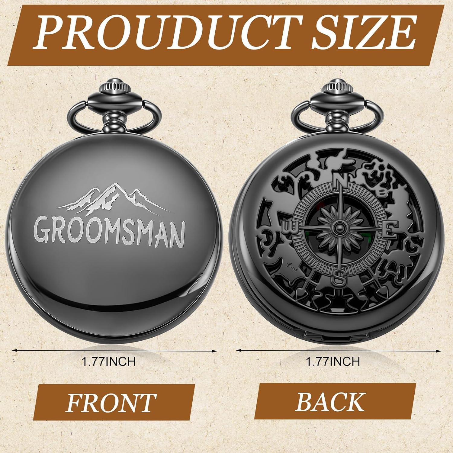 5 Brújulas de Bolsillo Grabadas Anglechic para Padrinos