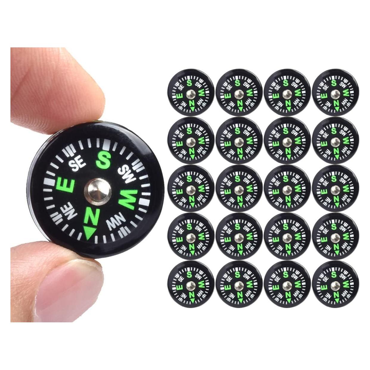 Paquete de 20 Brújulas Mini Llenas de Aceite 20mm ZoloAJay