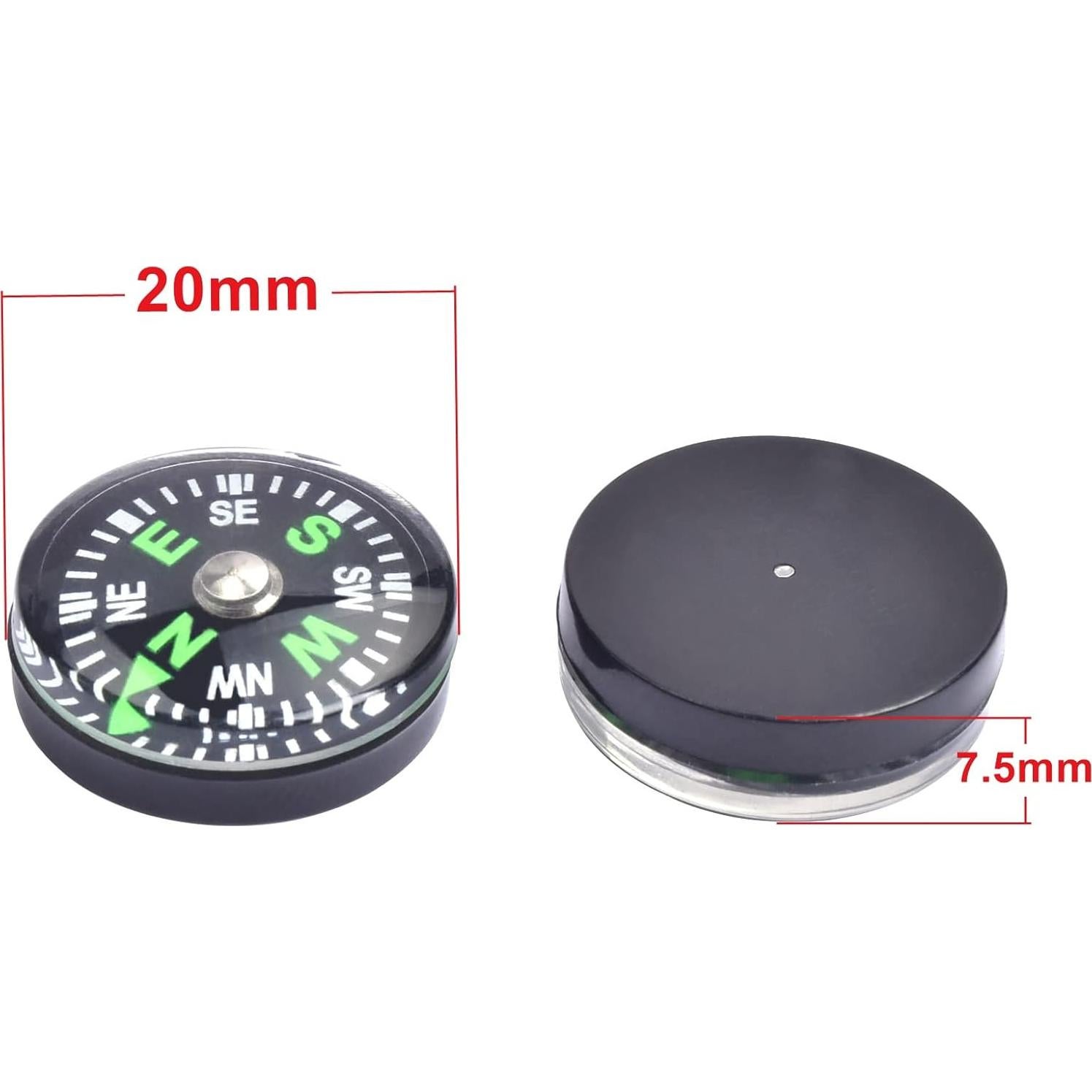 Paquete de 20 Brújulas Mini Llenas de Aceite 20mm ZoloAJay