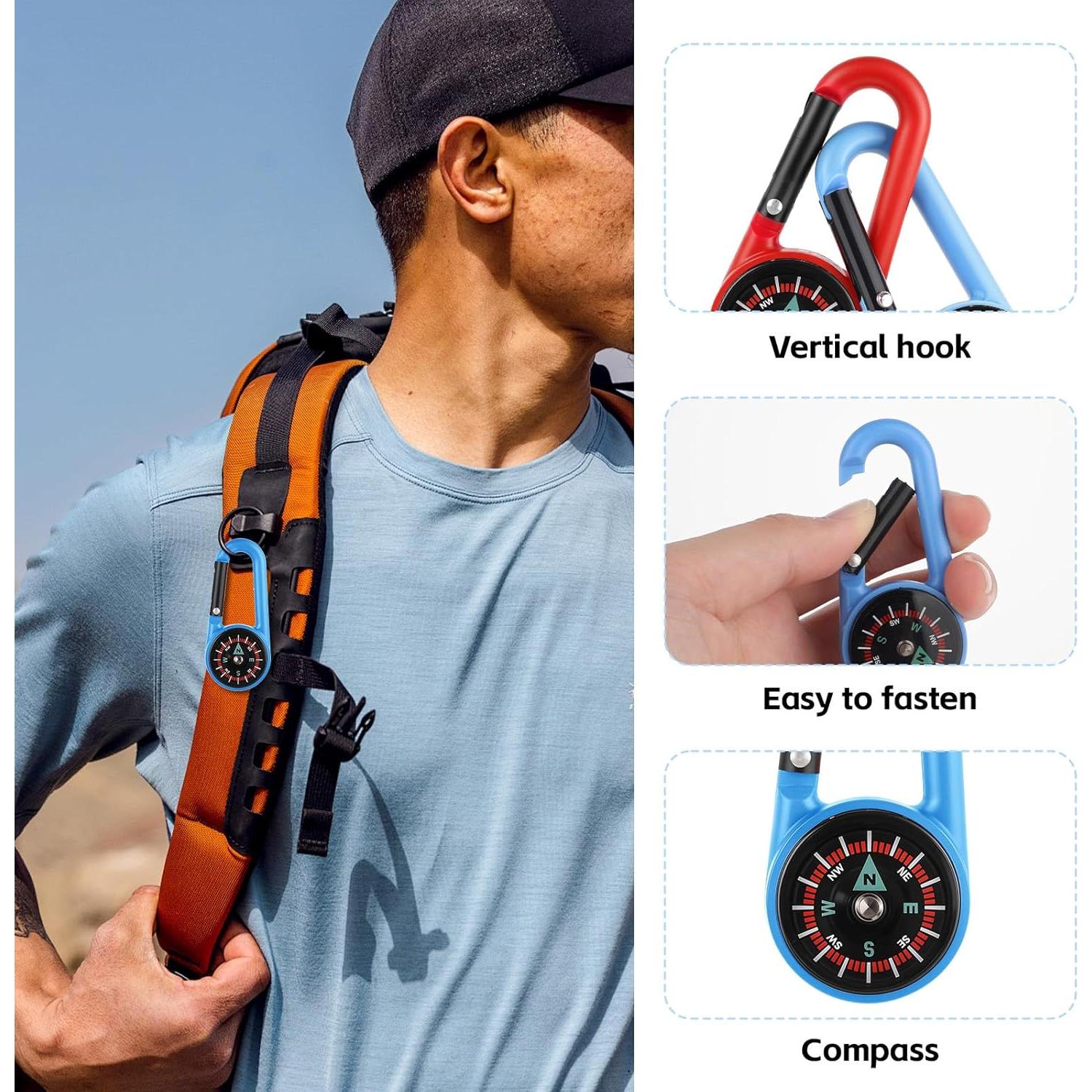 12 Llavero de Brújula Styquenzer Colorido para Camping