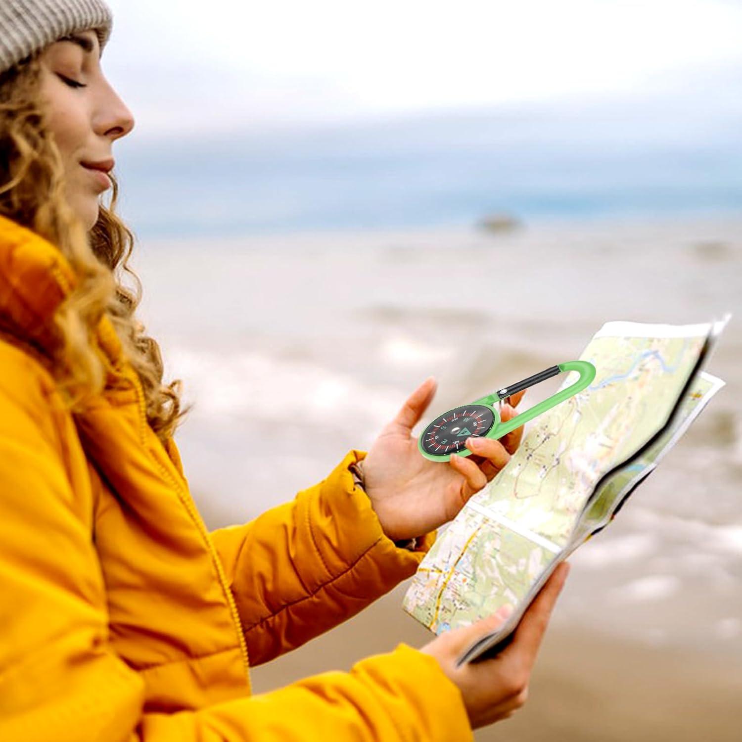 12 Llavero de Brújula Styquenzer Colorido para Camping