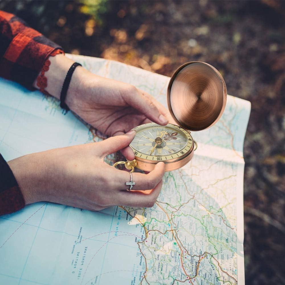 Brújula de bolsillo Joyzan vintage de cobre para camping