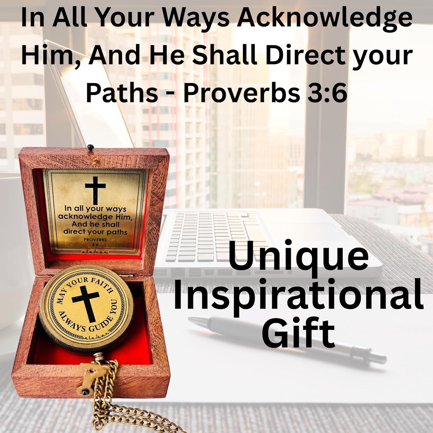 Brújula de Fe ALADEAN - Regalo Religioso Católico Unisex