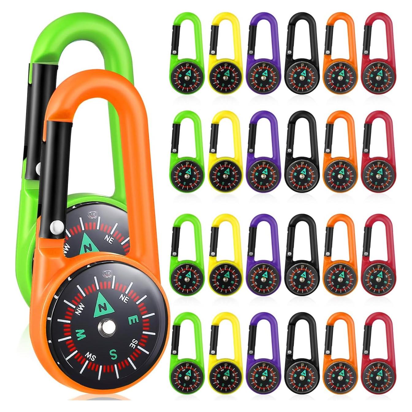 STOBOK 24pcs Compás de Metal con Carabineras para Camping