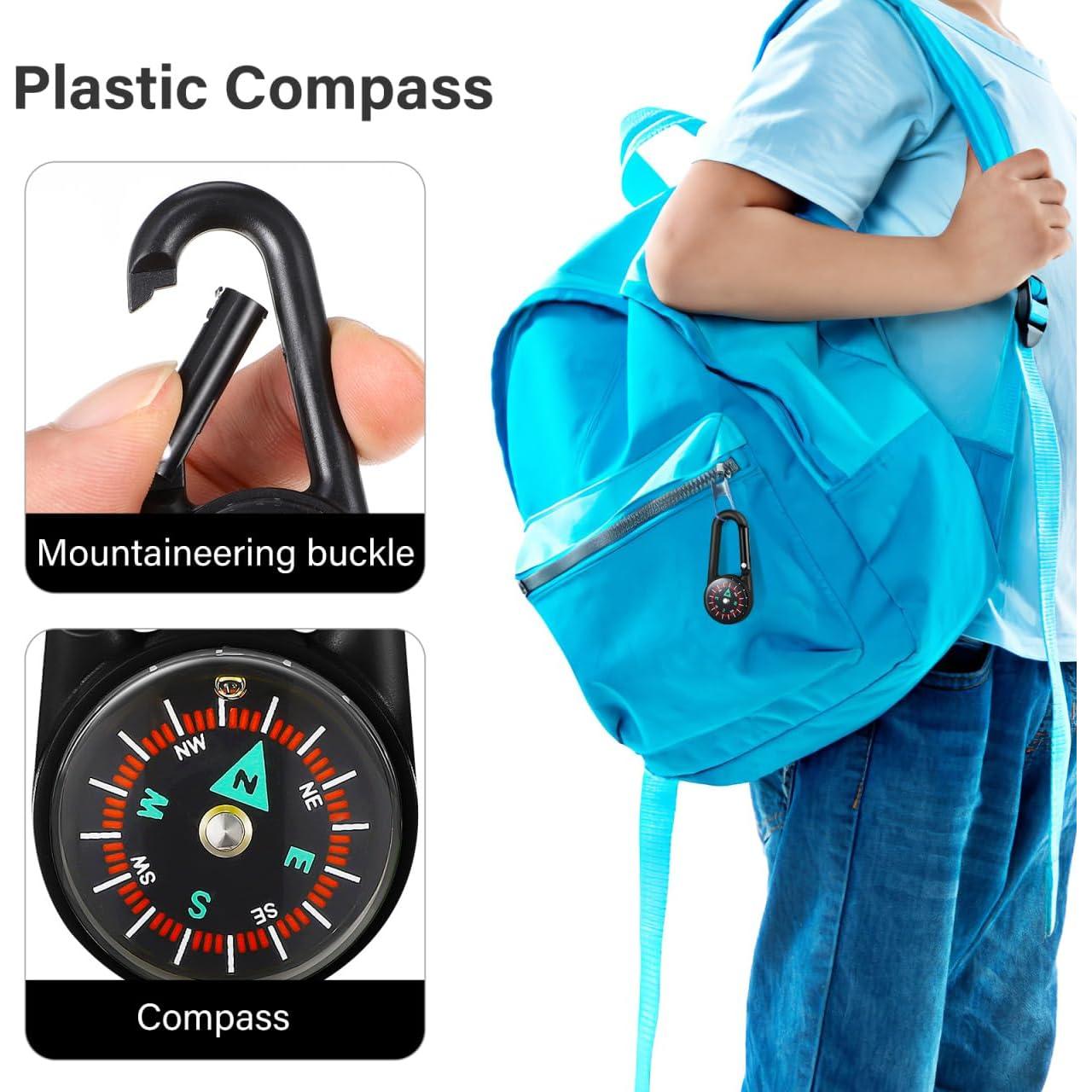 STOBOK 24pcs Compás de Metal con Carabineras para Camping