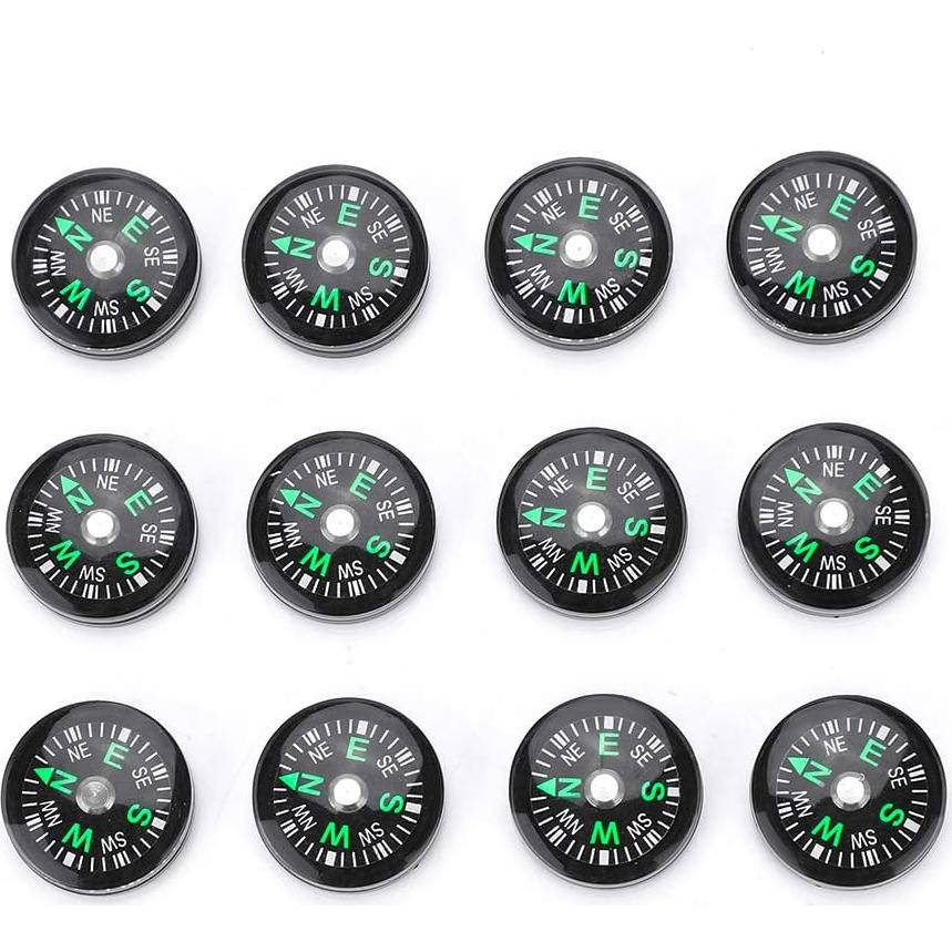 Mini Brújula Lleno de Aceite Keenso 20mm 12pcs Camping