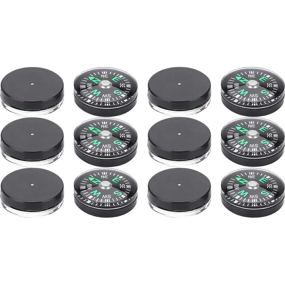 Mini Brújula Lleno de Aceite Keenso 20mm 12pcs Camping