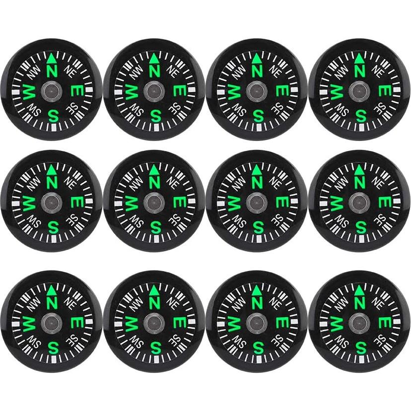 Mini Brújula Lleno de Aceite Keenso 20mm 12pcs Camping