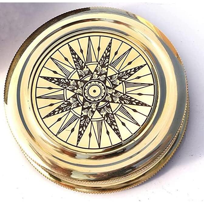 Brújula de Bronce Antiguo con Poema de Robert Frost - Regalo Inspirador