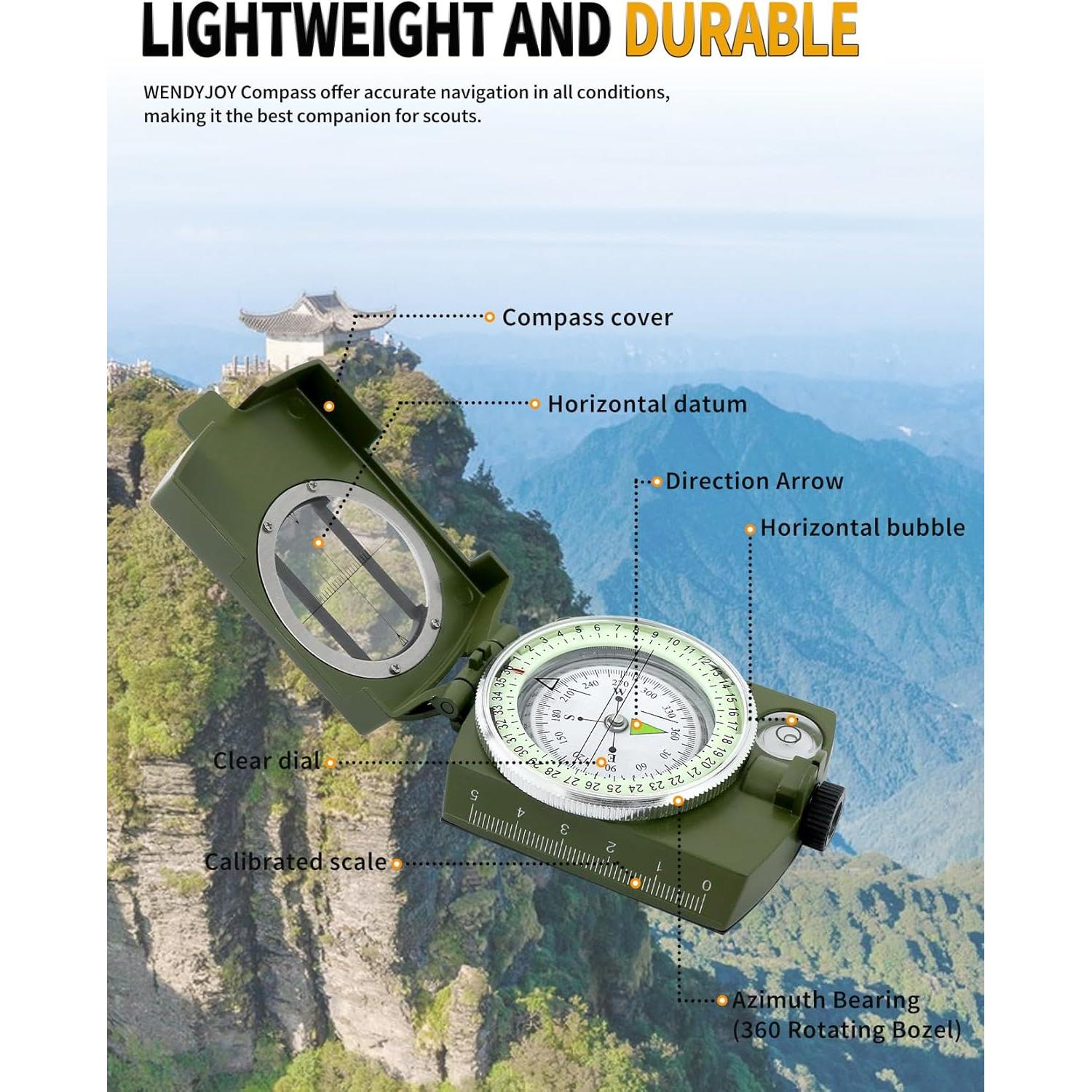 Brújula de Camping LGRZYEC ZN-33 Bronce 5.08cm para Senderismo