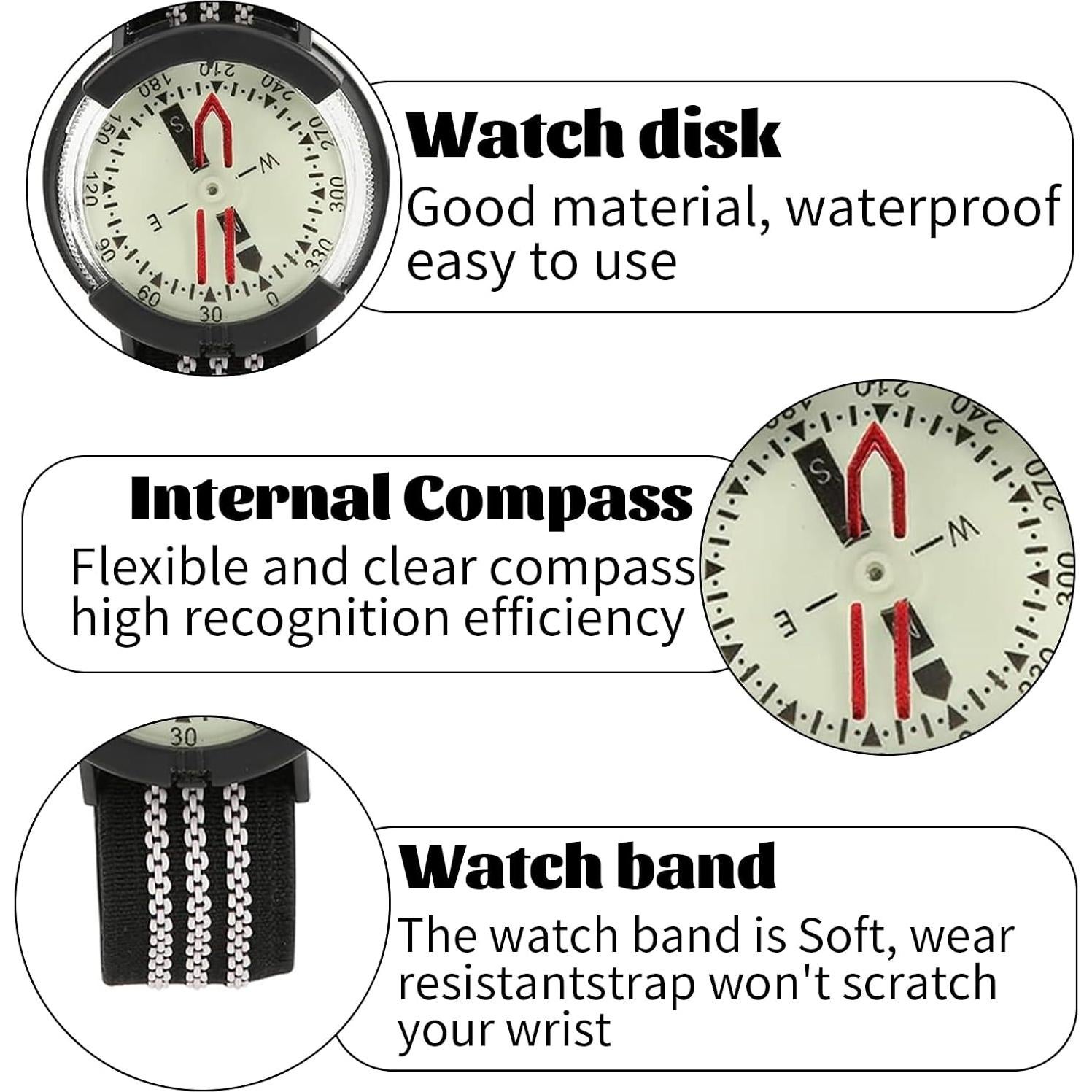 Reloj de brújula OUKENS portátil impermeable para camping