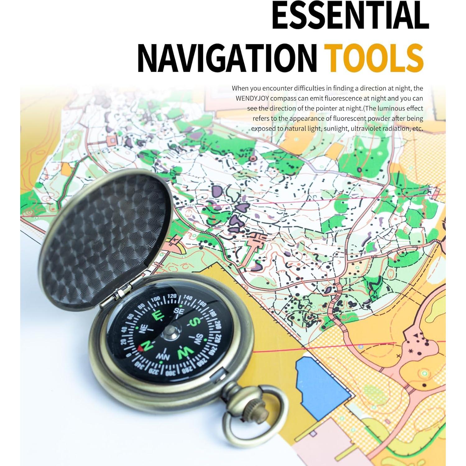 Brújula de bolsillo LGRZYEC ZN-22 a prueba de agua bronce