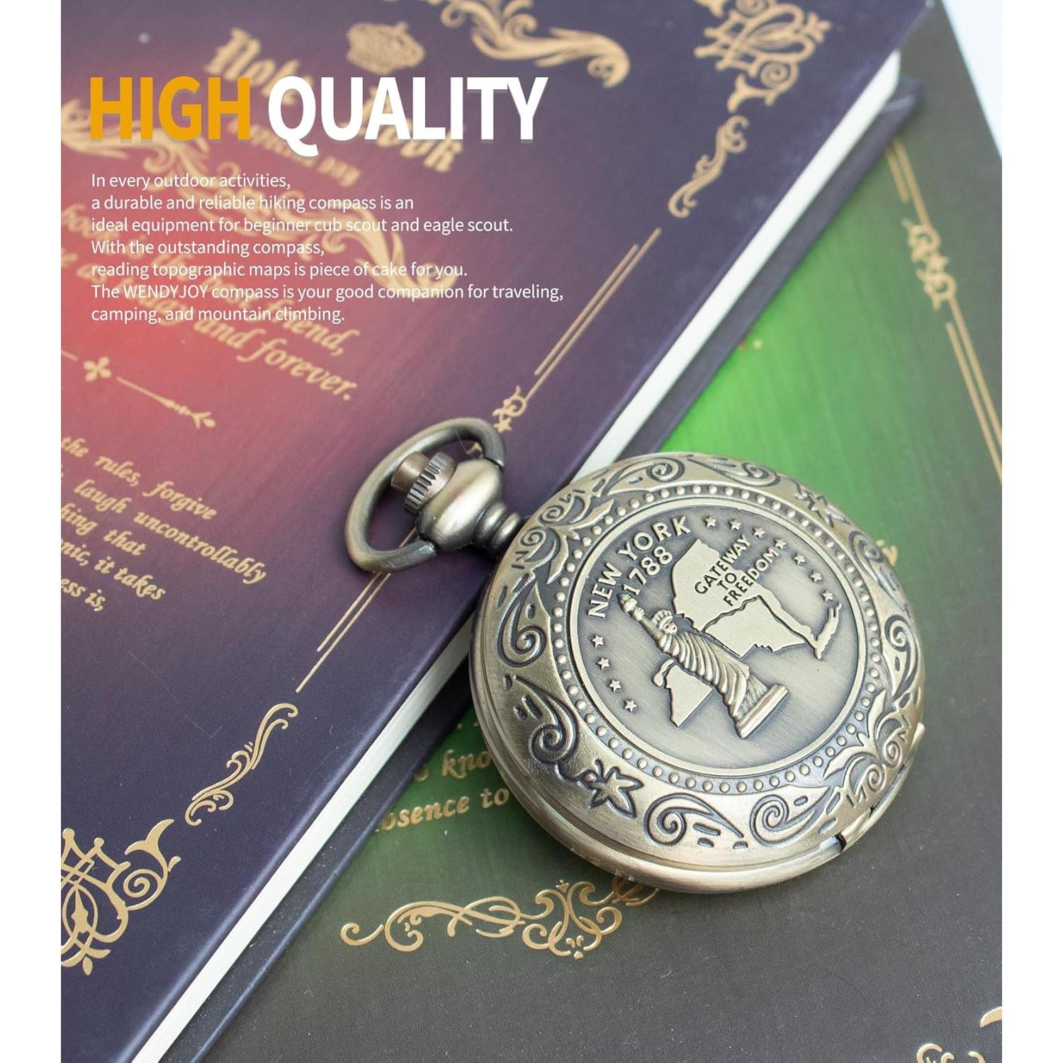 Brújula de bolsillo LGRZYEC ZN-22 a prueba de agua bronce