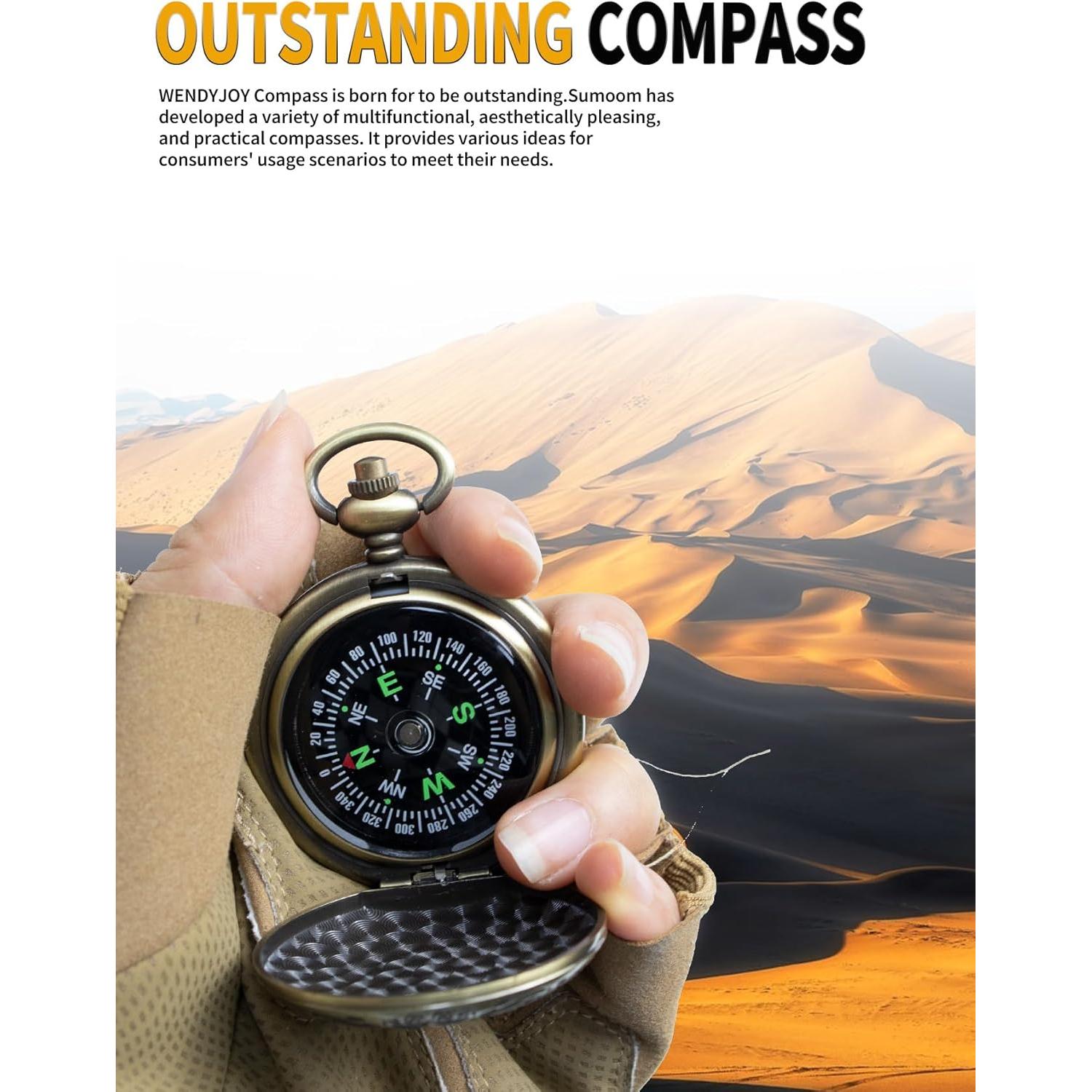 Brújula de bolsillo LGRZYEC ZN-22 a prueba de agua bronce