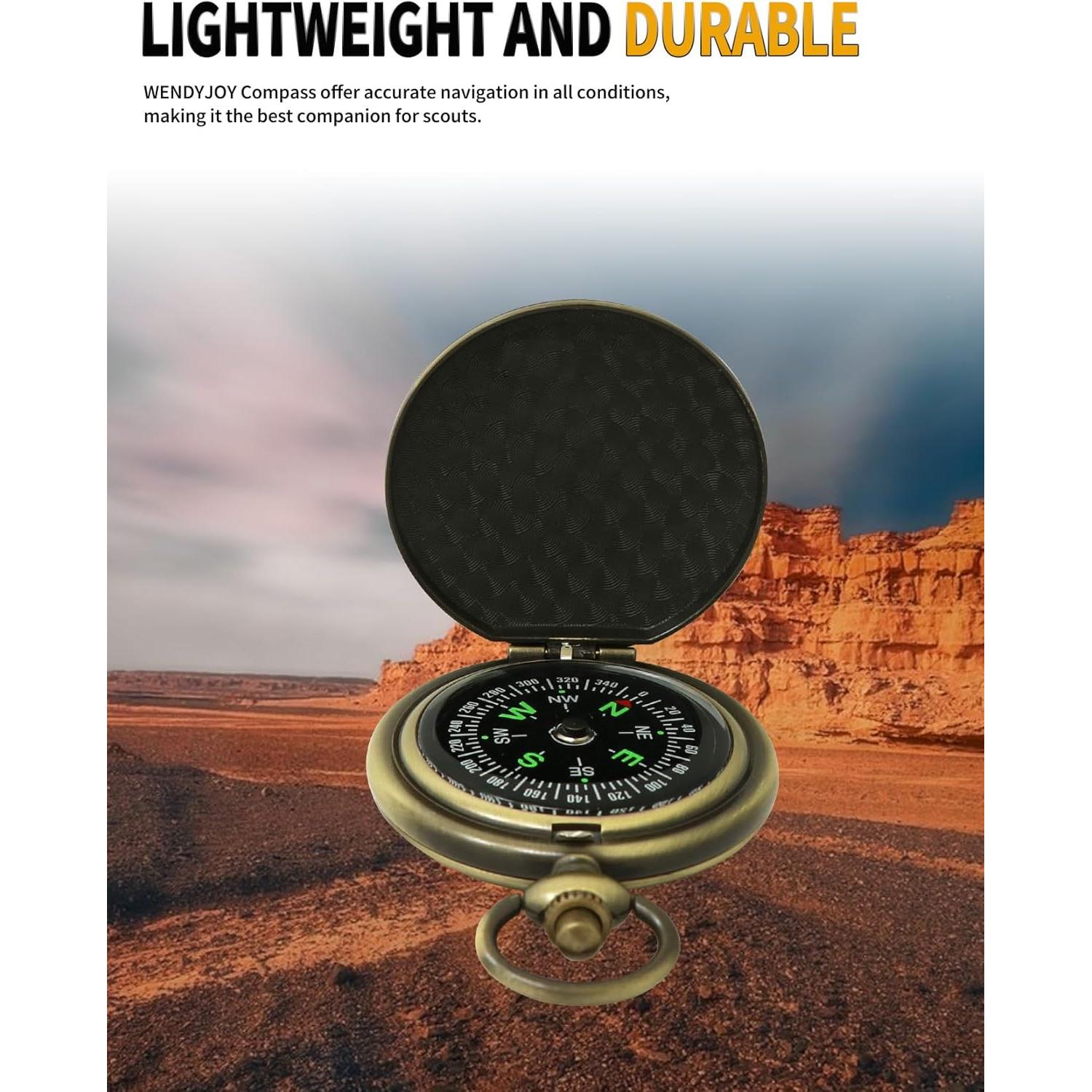 Brújula de bolsillo LGRZYEC ZN-22 a prueba de agua bronce