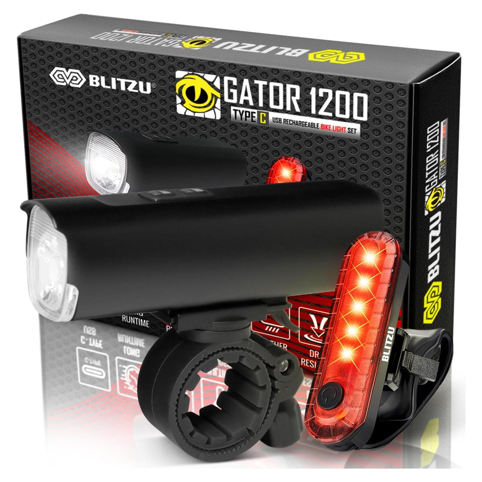 Juego de Luces para Bicicleta BLITZU Gator 1200 Lúmenes USB-C