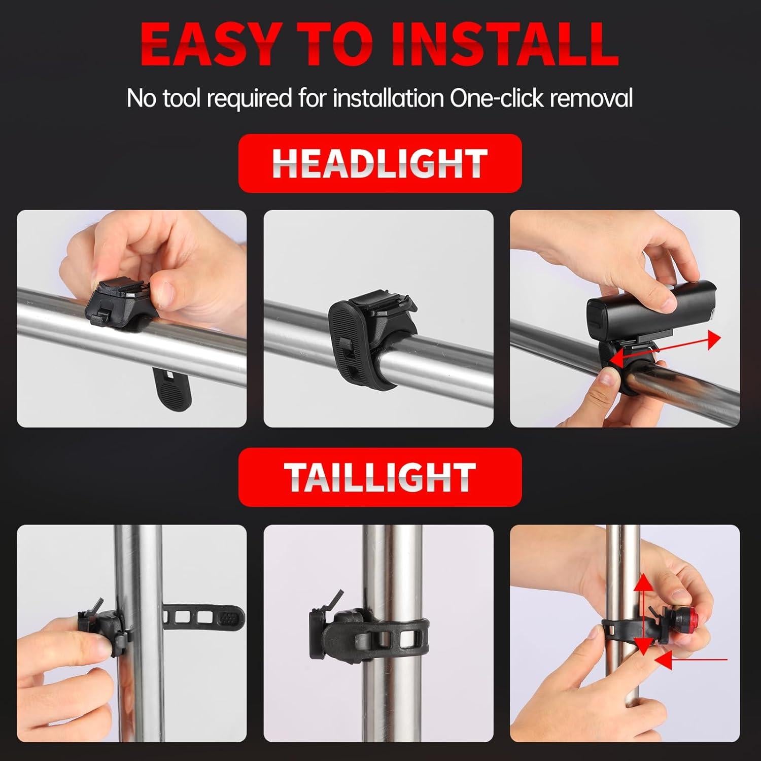 Luces de Bicicleta Tellegante 6000mAh 1200 Lúmenes IPX5