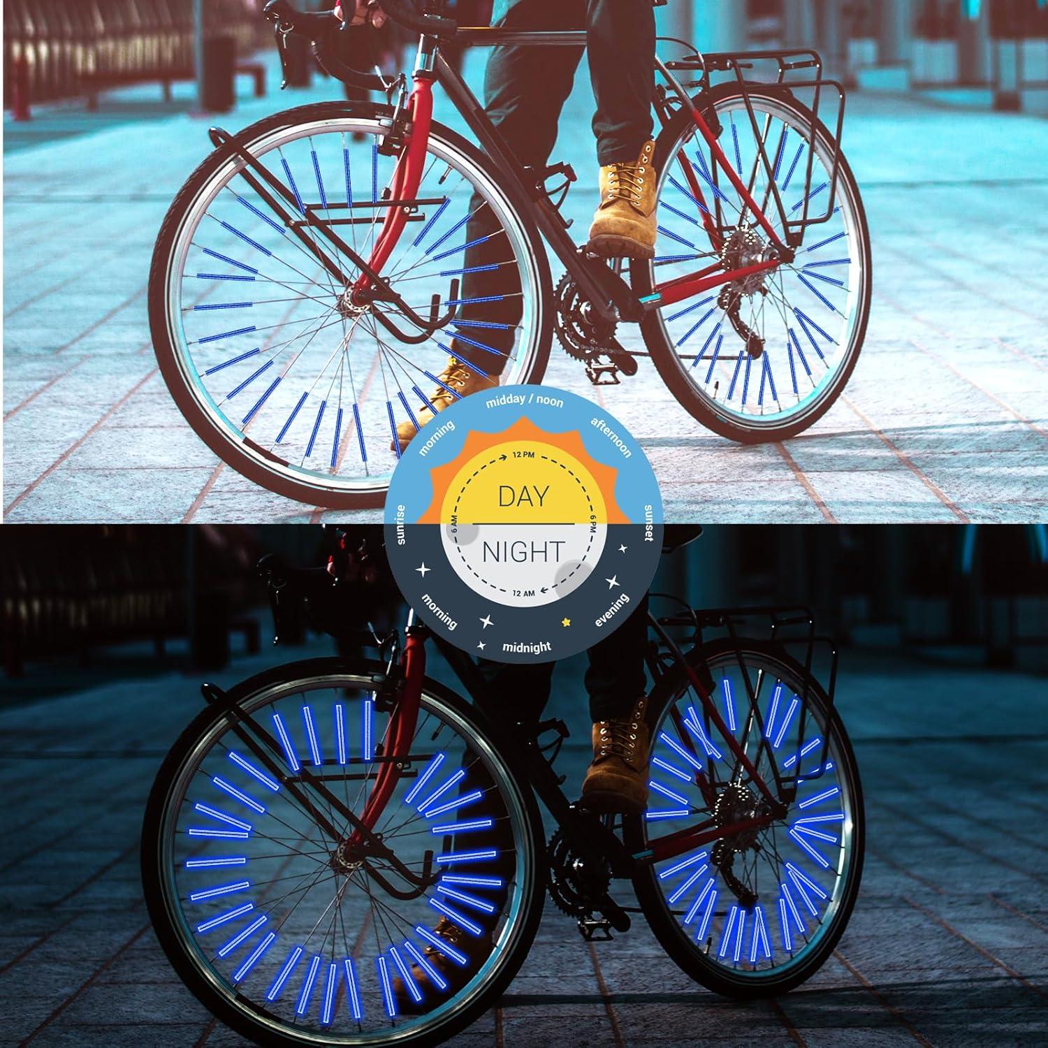 36 Cubiertas Reflectantes para Radios de Bicicleta Abeillo - Visibilidad 360°