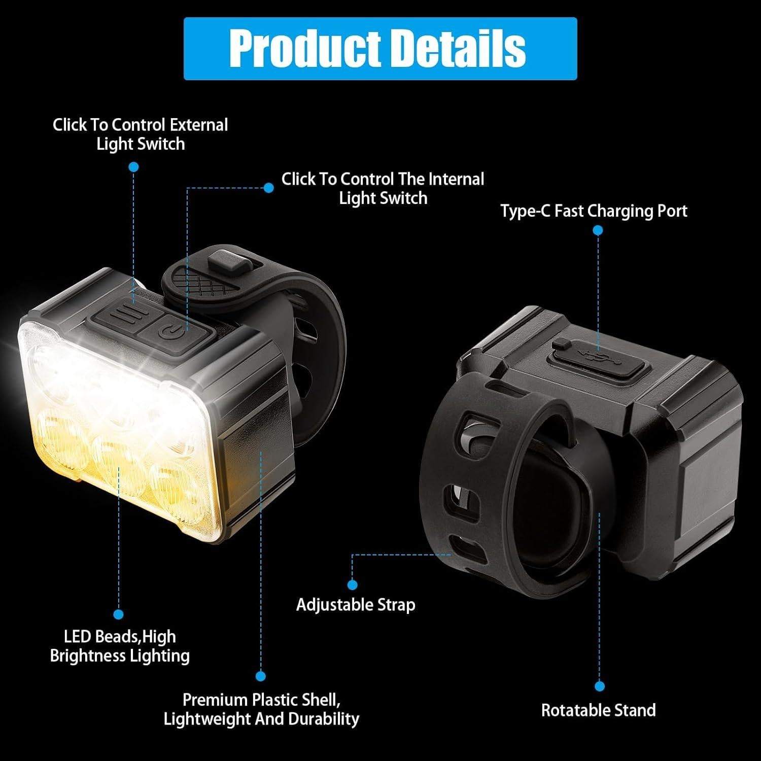 Juego de Luces de Bicicleta Ofiswadi Zixingchedeng2 Recargables