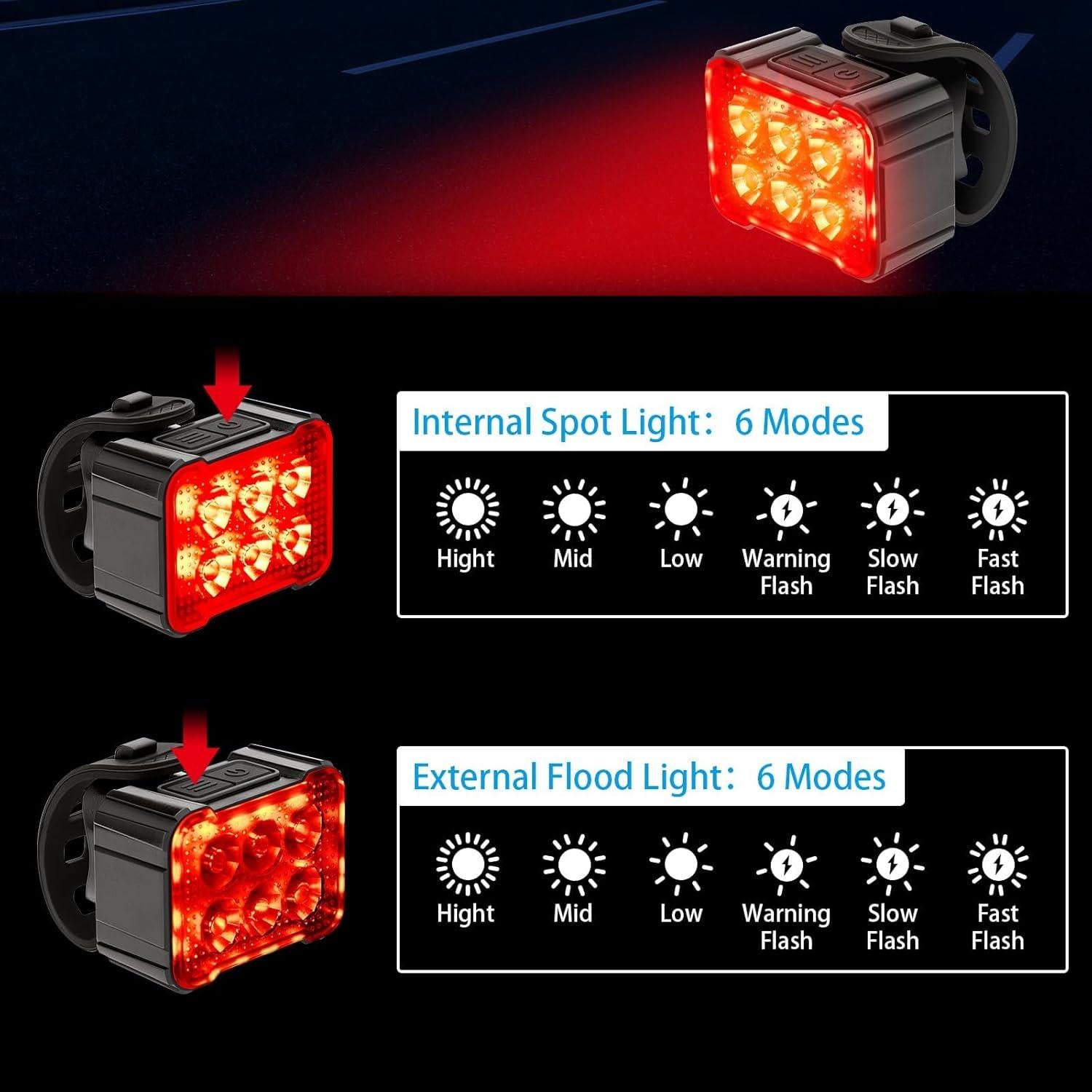 Juego de Luces de Bicicleta Ofiswadi Zixingchedeng2 Recargables