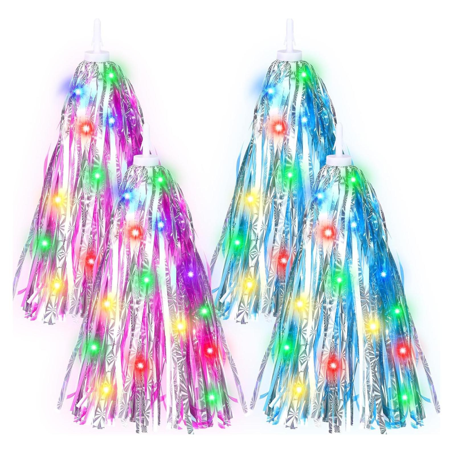 4 Luces LED Streamers para Bicicleta Wavwavw - Azul y Rosa