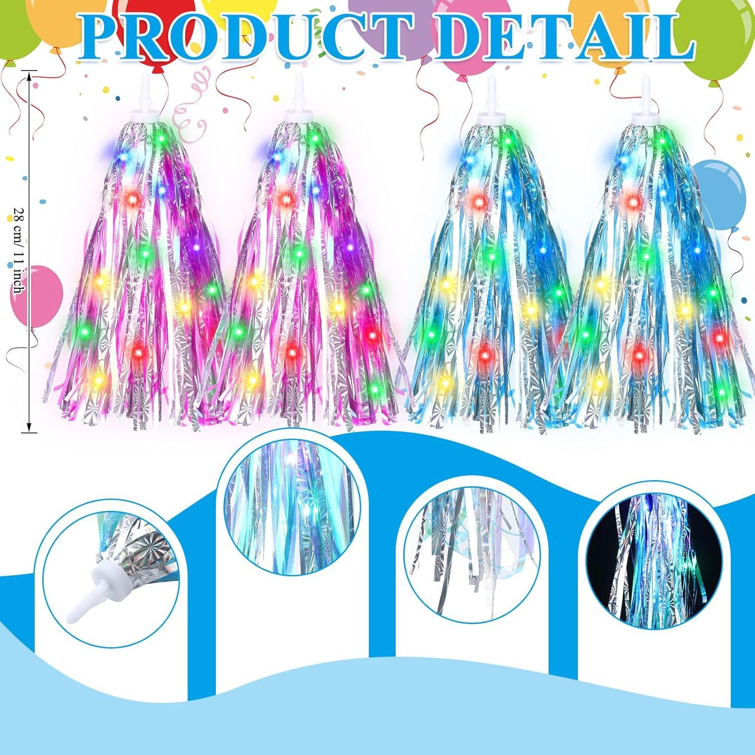 4 Luces LED Streamers para Bicicleta Wavwavw - Azul y Rosa