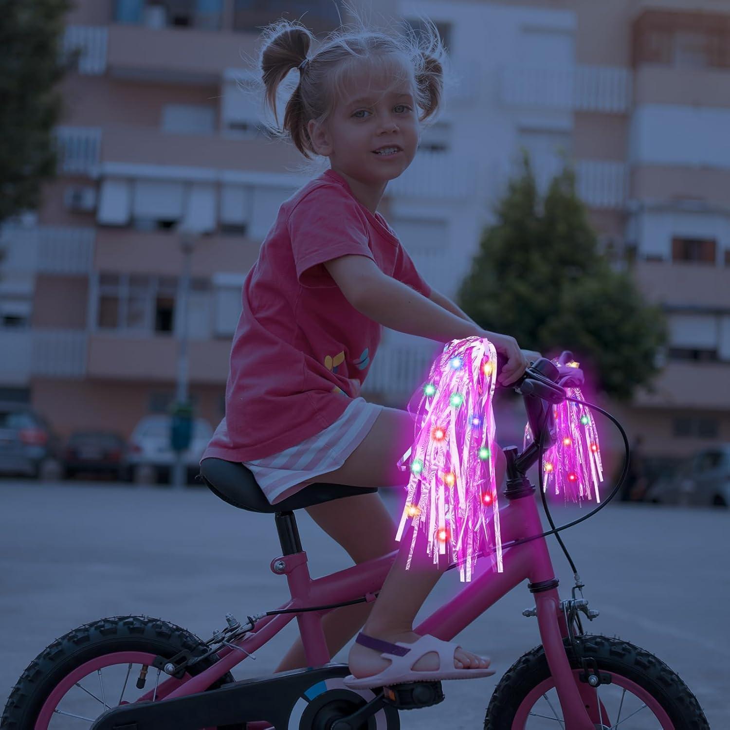 4 Luces LED Streamers para Bicicleta Wavwavw - Azul y Rosa