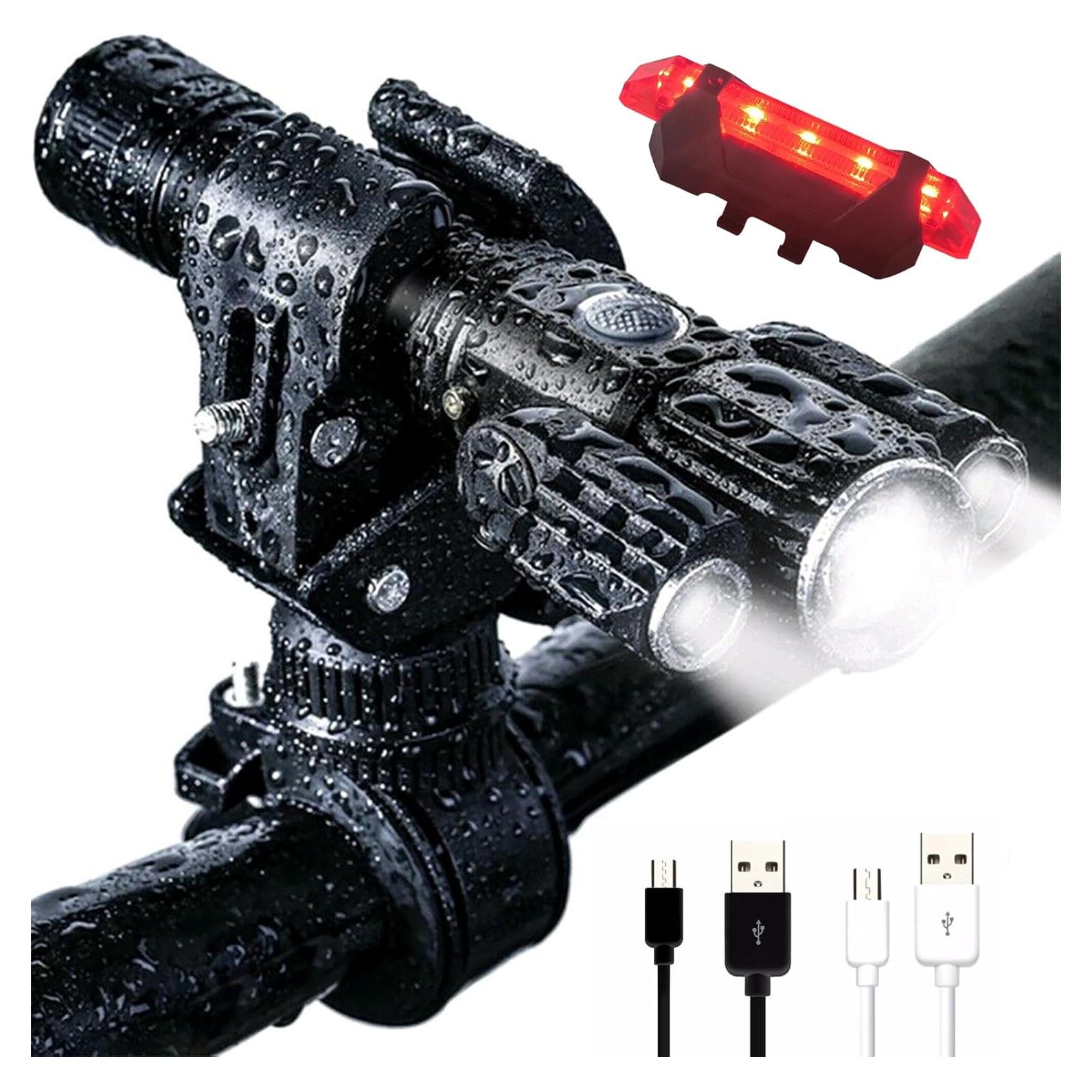 Juego de Luces para Bicicleta DE HILEEFE 8500 Lúmenes IPX6