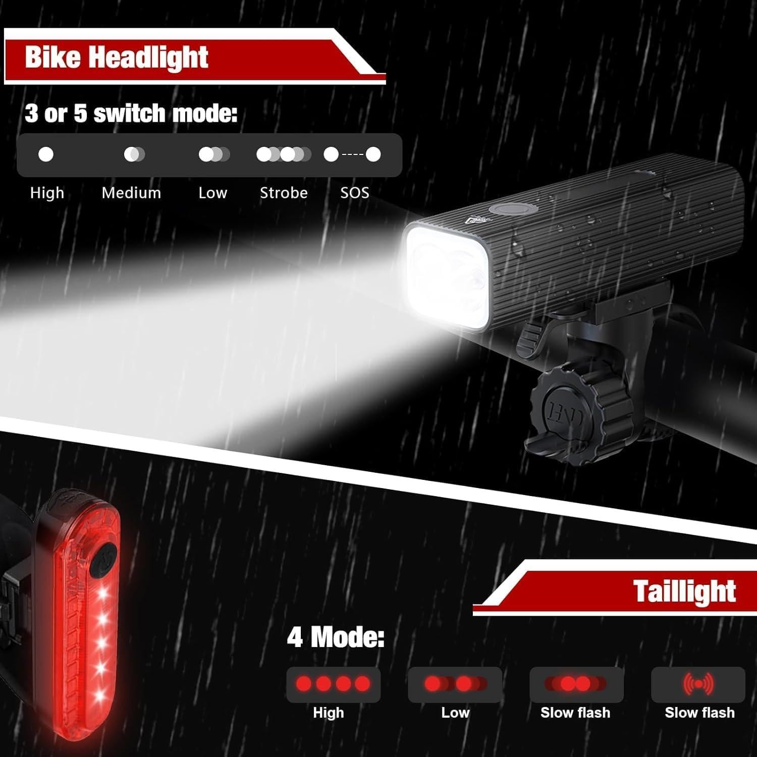 Juego de Luces de Bicicleta EBUYFIRE Recargables USB IPX5