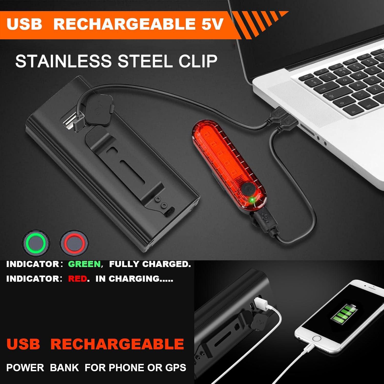 Juego de luces para bicicleta Genérico LED recargable 1200 lúmenes