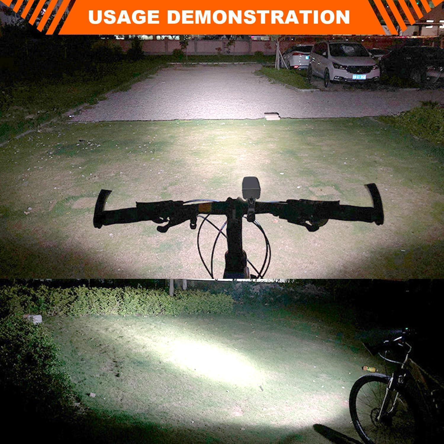 Juego de luces para bicicleta Genérico LED recargable 1200 lúmenes