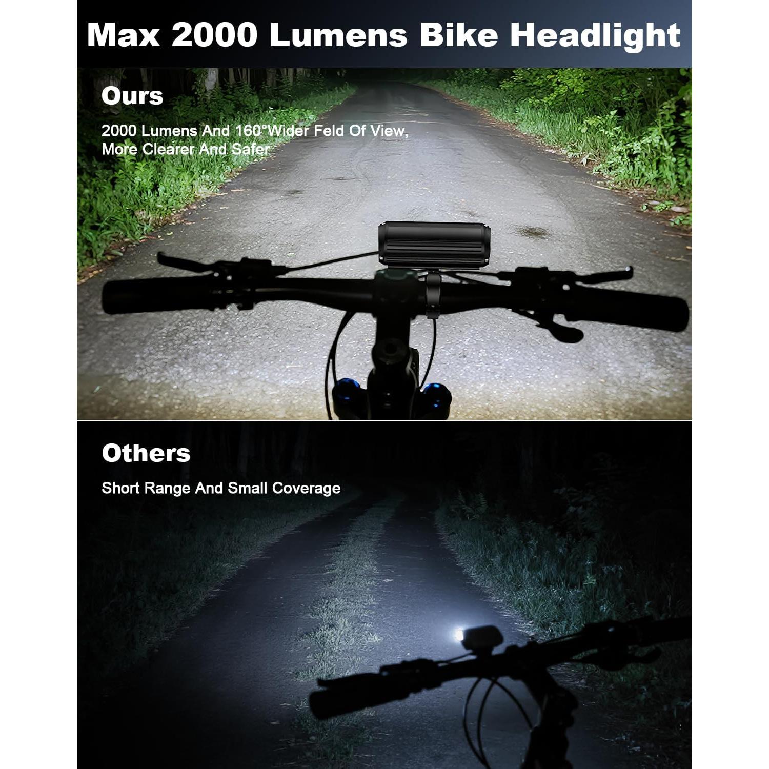 Luz Frontal de Bicicleta POWVINE EOS630 2000 Lúmenes Recargable