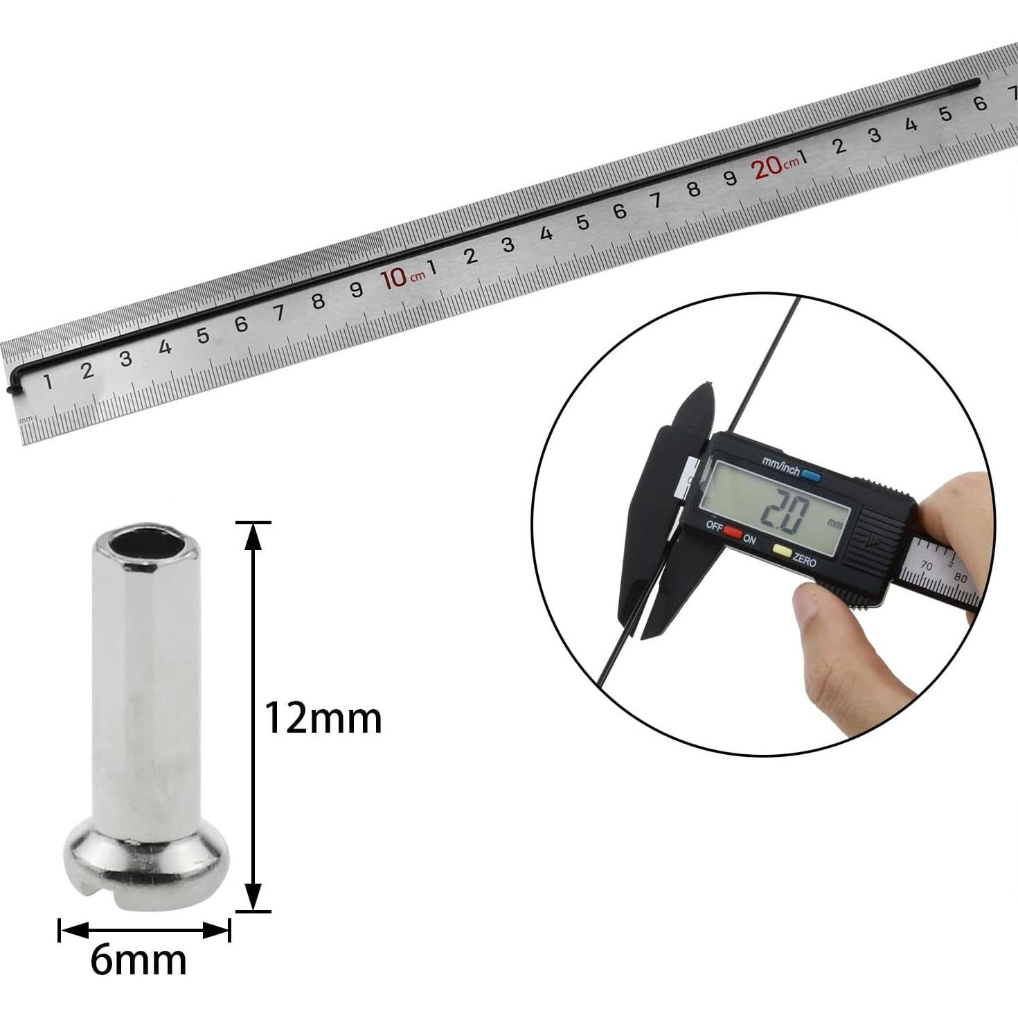 Radio de Bicicleta AYLIFU 14G Acero Inoxidable 260mm 12 Pcs