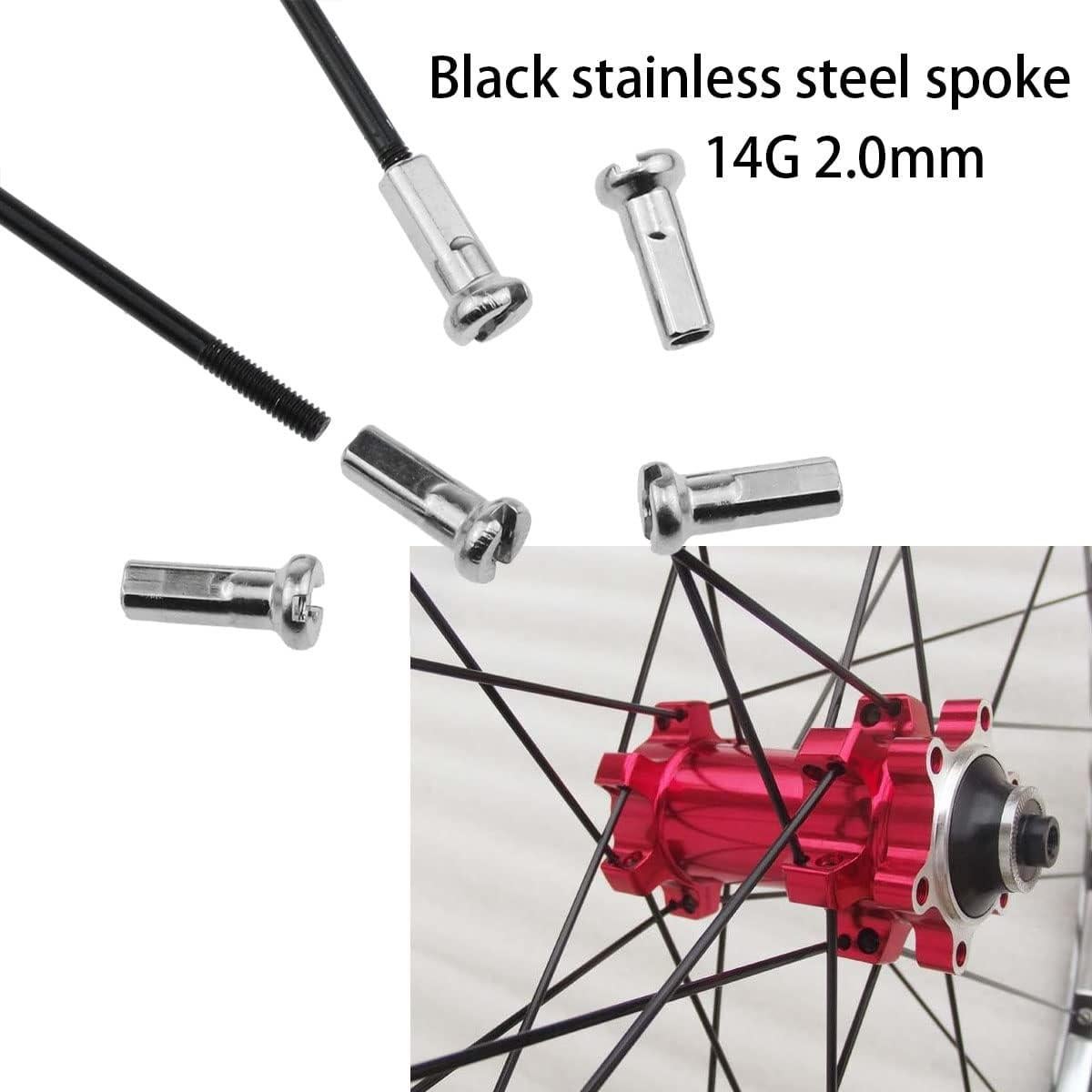 Radio de Bicicleta AYLIFU 14G Acero Inoxidable 260mm 12 Pcs