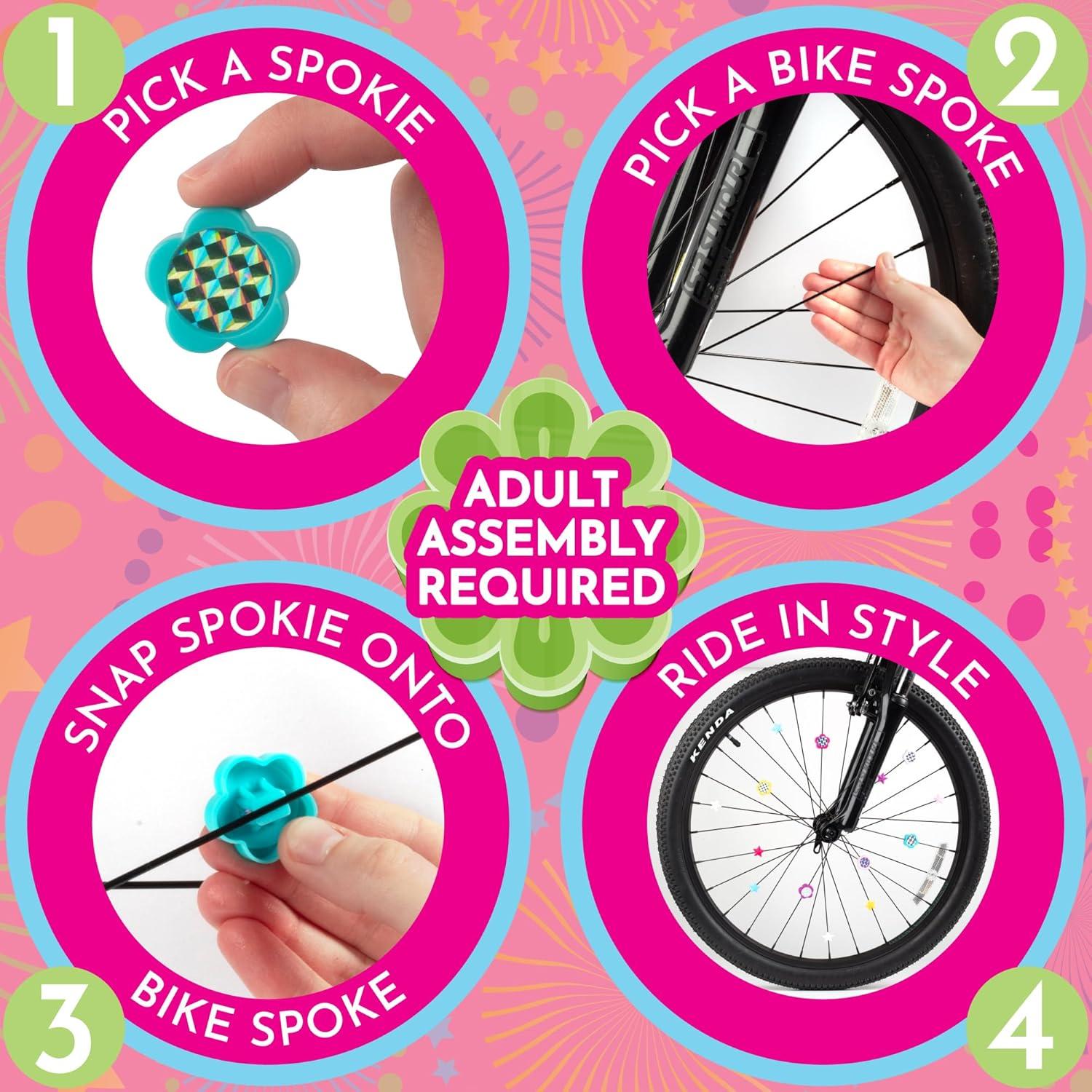 24 Adornos de Radios de Bicicleta Ride Along Dolly Multicolor