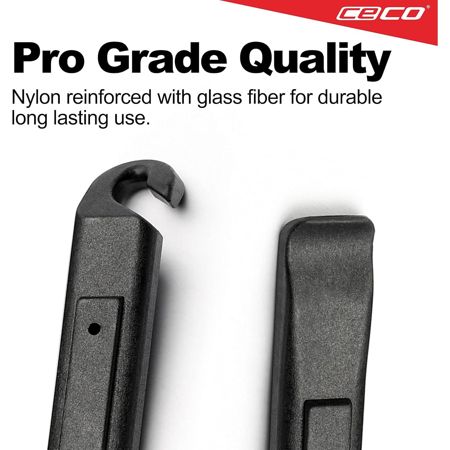 Palanca de Neumático de Bicicleta CECO - Juego de 3 Piezas - Nylon Reforzado