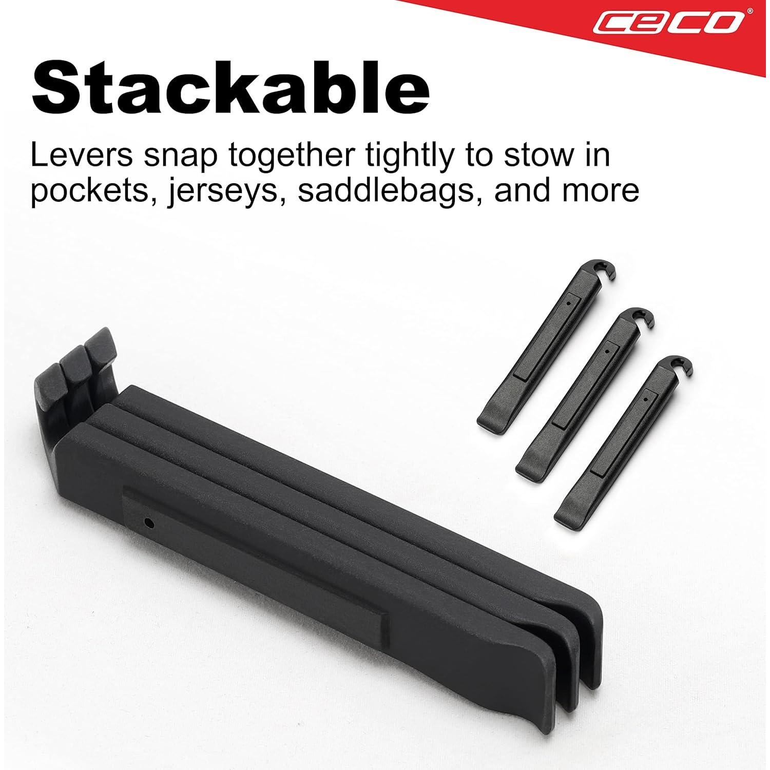 Palanca de Neumático de Bicicleta CECO - Juego de 3 Piezas - Nylon Reforzado