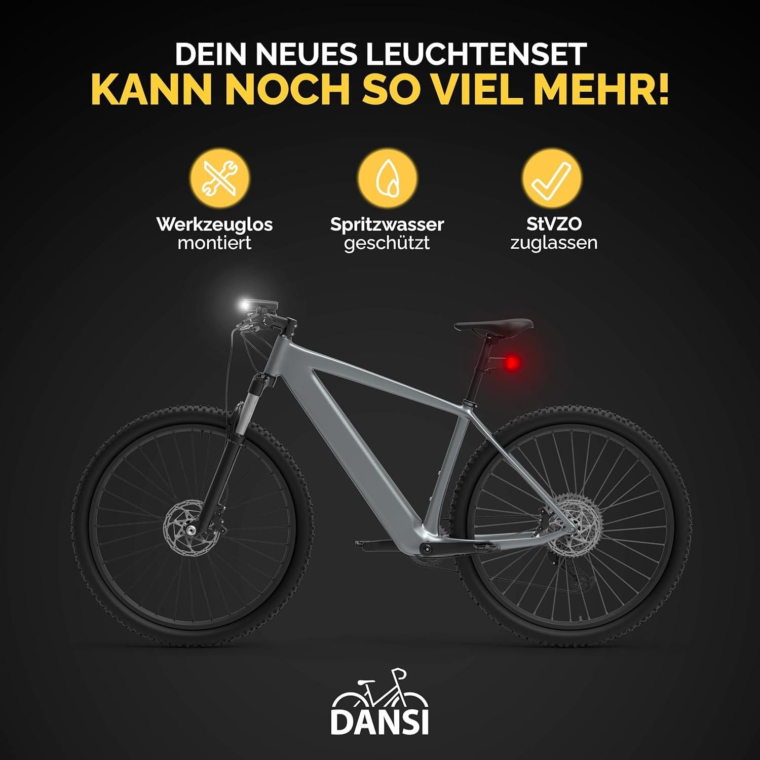 Luces de Bicicleta DANSI Stvzo LED Impermeables 15 Lúmenes