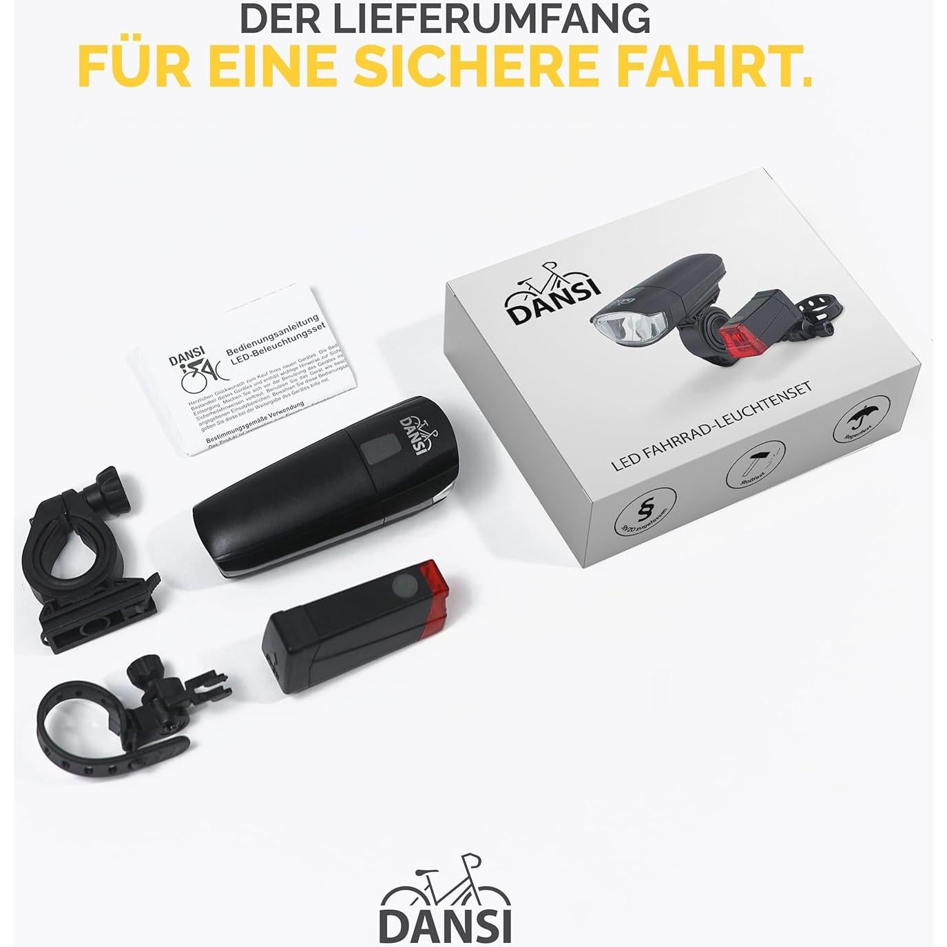 Luces de Bicicleta DANSI Stvzo LED Impermeables 15 Lúmenes