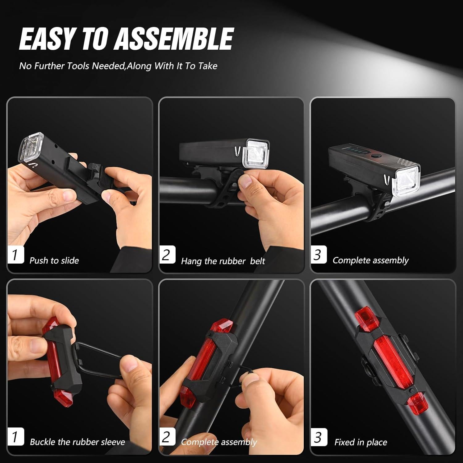 Juego de Luces para Bicicleta WGGE 300 Lúmenes Recargable USB