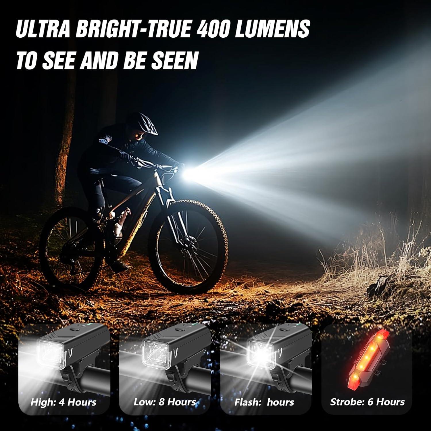 Juego de Luces para Bicicleta WGGE 300 Lúmenes Recargable USB