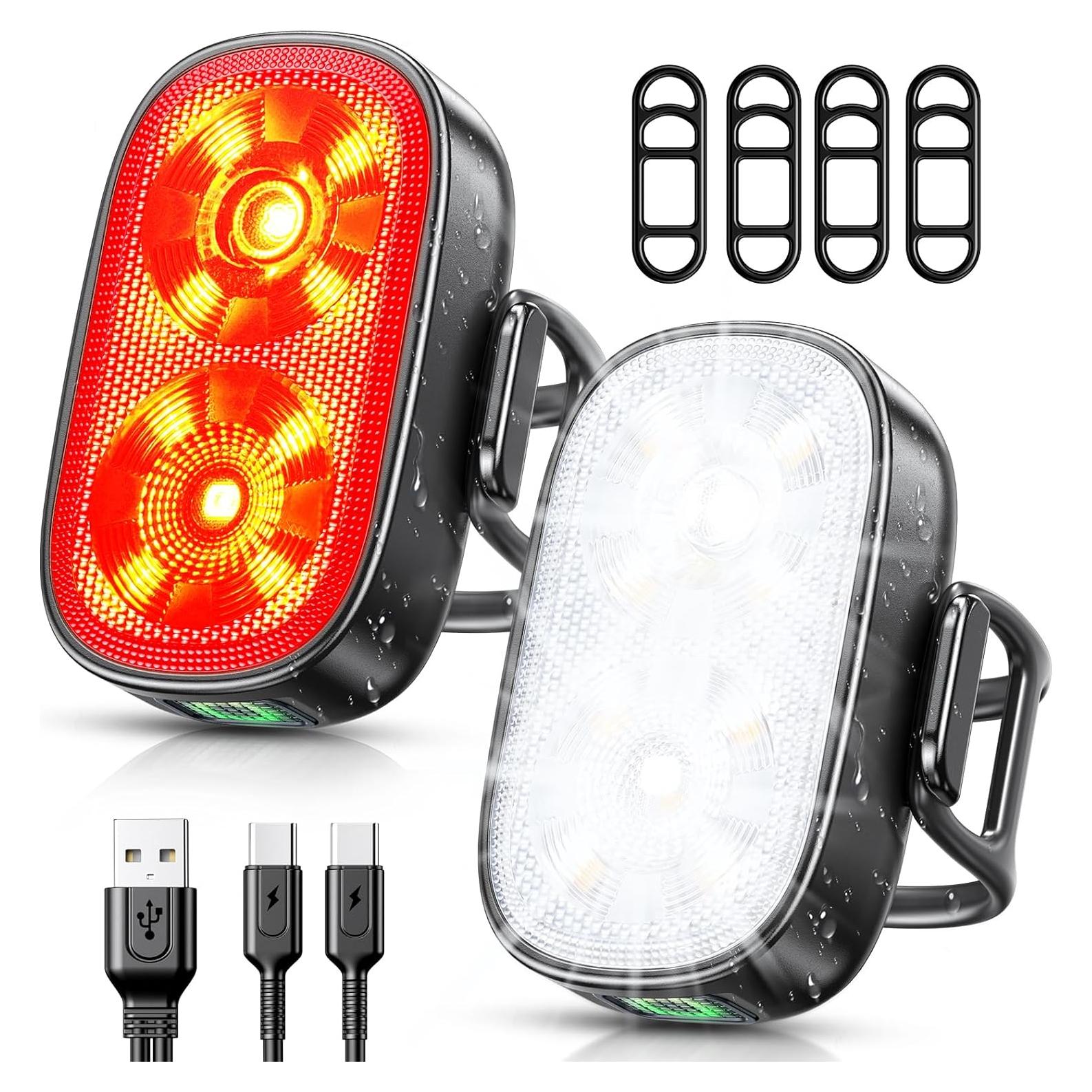 Luces de Bicicleta ISEYOU Recargables USB-C IP65 11 Modos