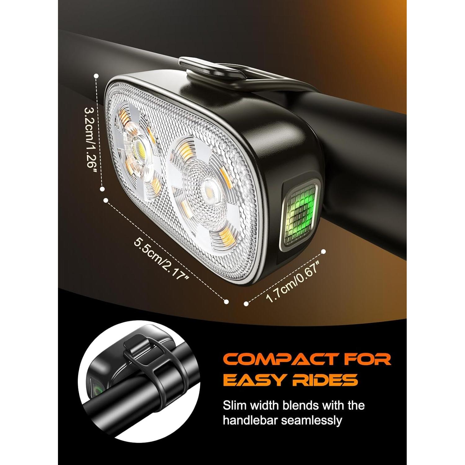 Luces de Bicicleta ISEYOU Recargables USB-C IP65 11 Modos