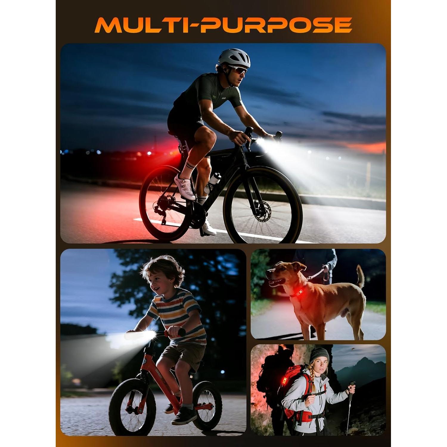 Luces de Bicicleta ISEYOU Recargables USB-C IP65 11 Modos